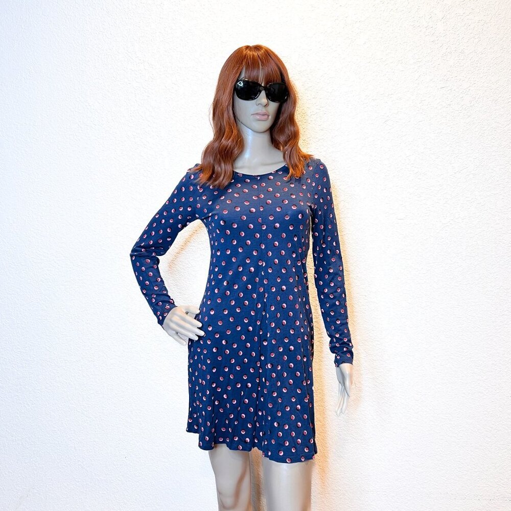 Boden Retro Mini Polka-Dot Summer Dress Blue‎ Pink Magenta Size 2R